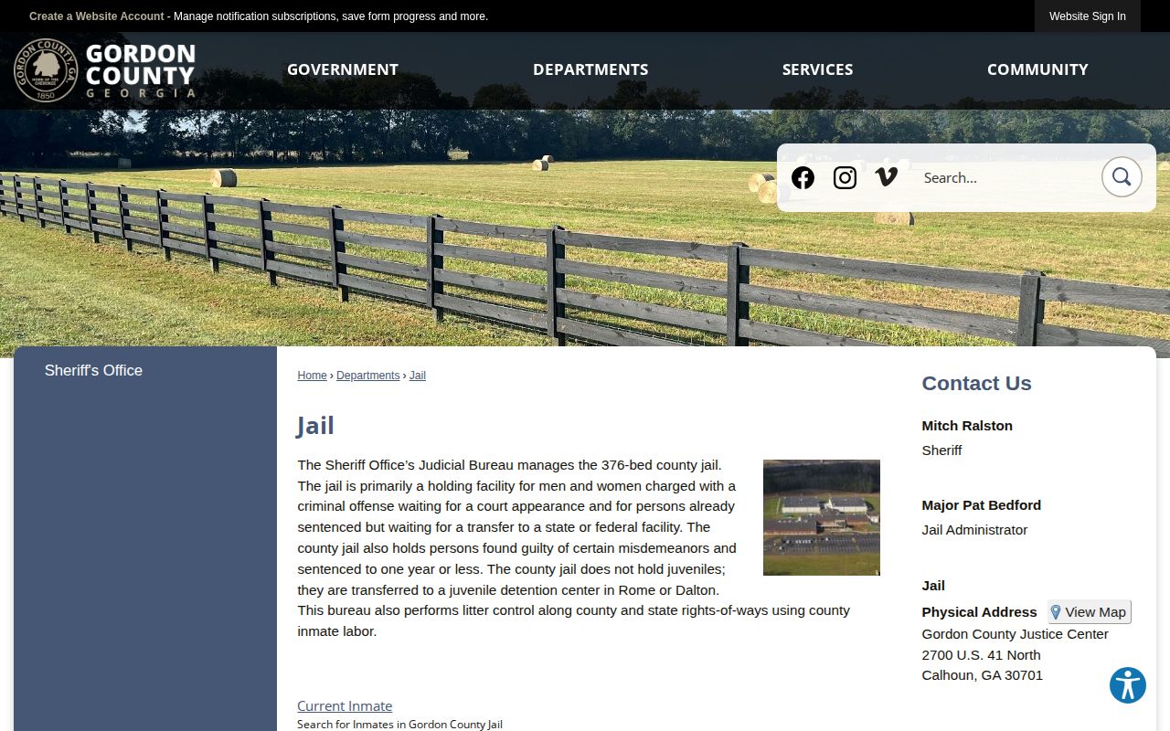 Official Gordon County Jail released inmate records source