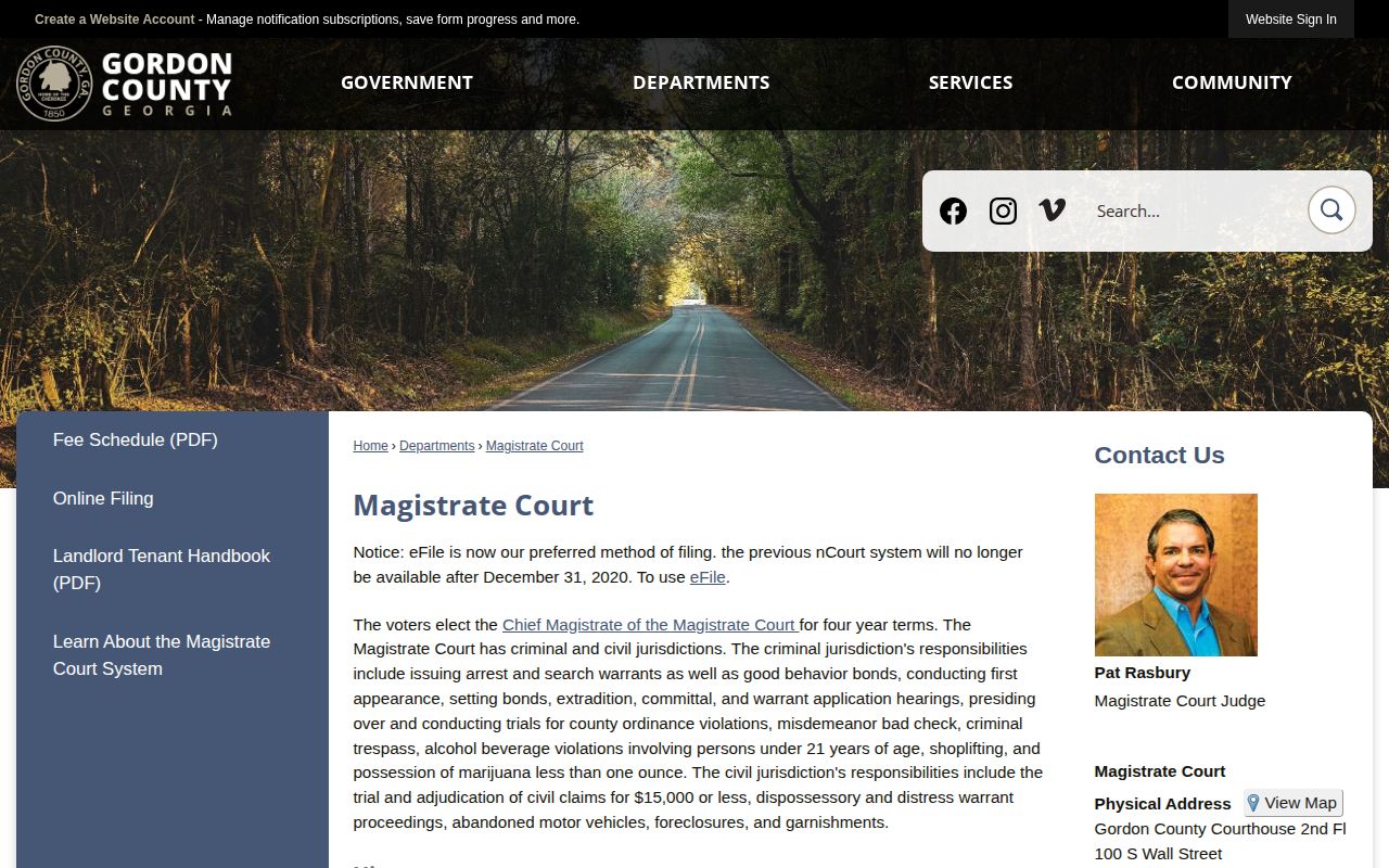Gordon County Magistrate Court bond and same-day release record source